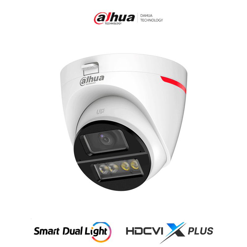 DAHUA DH-HAC-HDW1249XN-IL-A-PRO - Cámara Domo HDCVI 2MP WizColor/  Imagen 24 Horas a Color/ Corrección de Distorsión de Imagen mediante IA/ Iluminador Dual Inteligente/ Hasta 50m de Distancia de Iluminación/ Doble Mic Incorp/ Campo de Visión de Hasta 101°