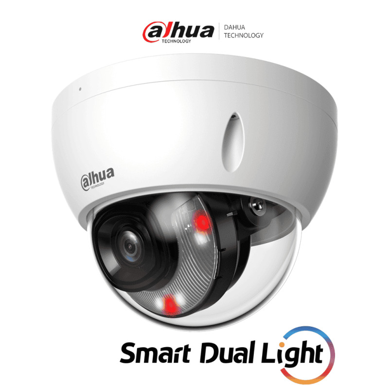 DAHUA IPC-HDBW2449E-S-IL- Camara IP Eyeball 4 megapixeles/ 2.8mm/ 101°/ Micrófono incorporado/ Dual light 30  metros/ WizSense/ Protección Perimetral/ SMD Plus/ Ranura para Micro SD/ PoE/ IP67/ IK10/ #LoNuevo