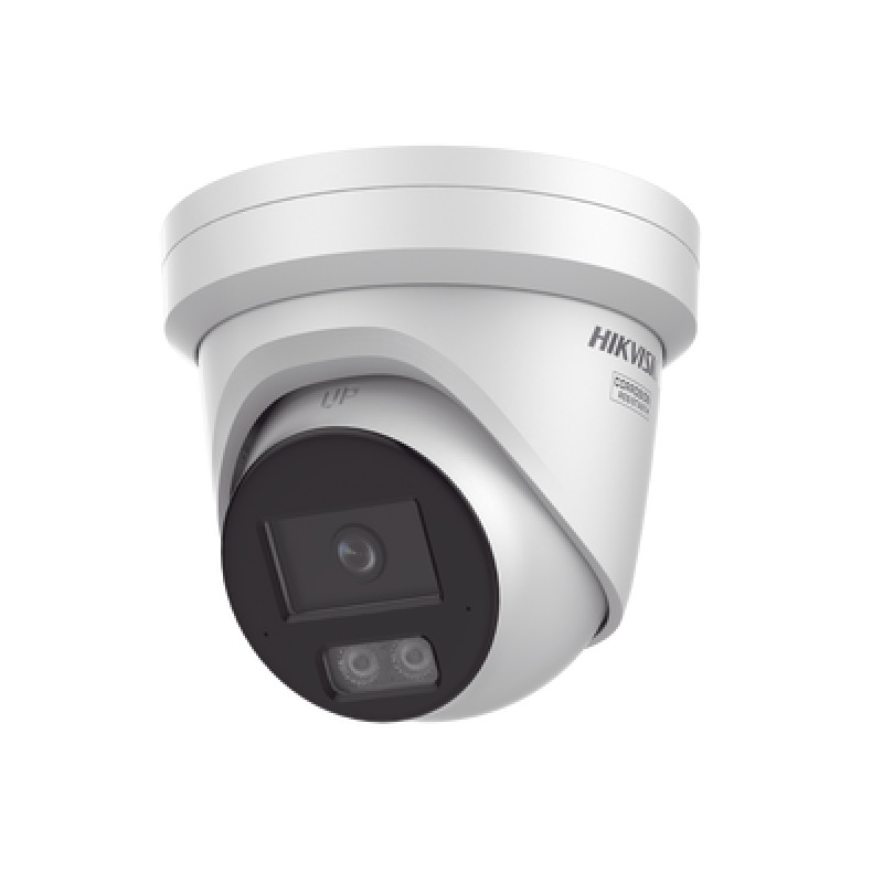 Turret IP 8 Megapixel 4K / Lente 28 mm / Dual Light 40 mts IR  40 mts Luz Blanca / DARKFIGHTER S / Exterior IP67 / Microfono Integrado / WDR 130 dB / 4 Analíticos AcuSense Deteccion Facial Conteo de Personas por Cruce y Zona