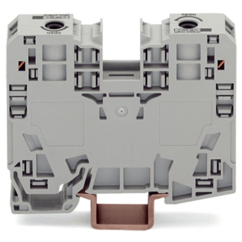 Borna de Paso / 2 Conductores / 35 mm / POWER CAGE CLAMP / Montaje en Carril DIN 35 x 15 / Poliamida PA66 / Gris / Tensión 1000 V / Corriente 125 A
