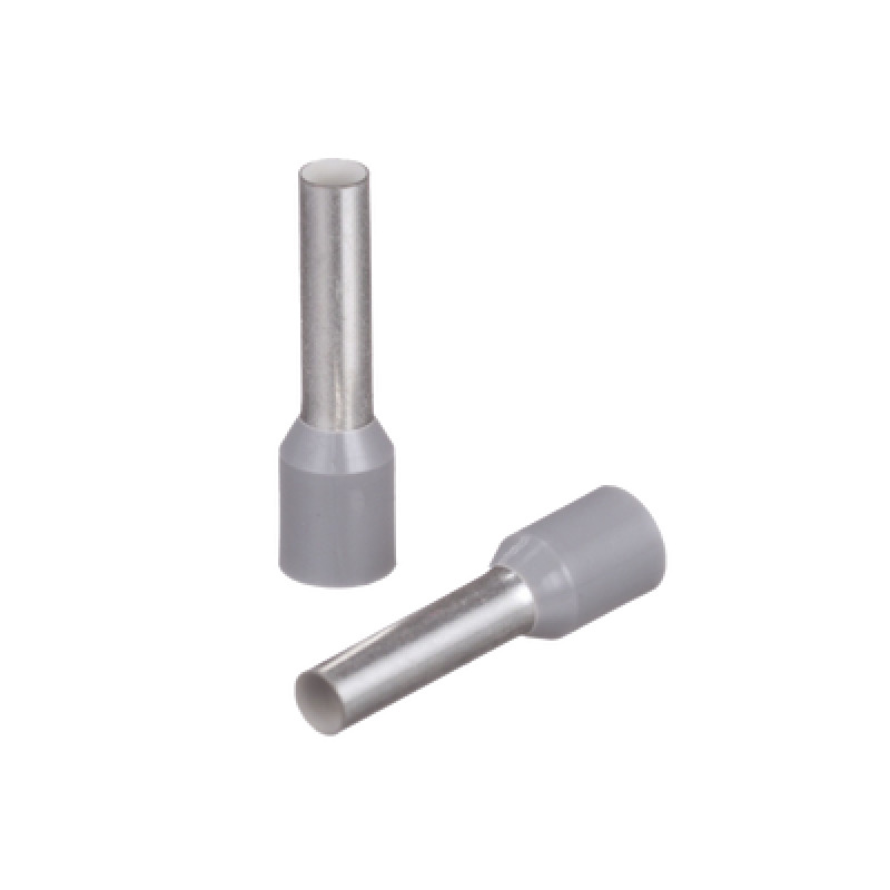 Ferrule Aislado para cabldes 12 AWG Pin de 12mm de Longitud Mango Color Gris Paquete 100Pz