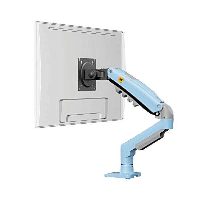 Brazo Ajustable para Monitor Ergonómico / Compatible con Monitores de 17  30 / Capacidad de Peso hasta 9 kg / Rotación 360 / Inclinación 85 a  30 / Giro 180 / Ajuste de Resorte de Gas / Color Azul