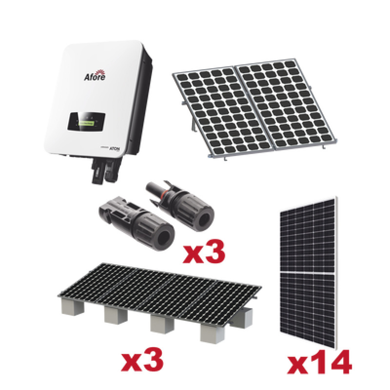 Kit Solar Interconexion  / 7kW  220Vca / Inversor AFORE / Montaje Incluido