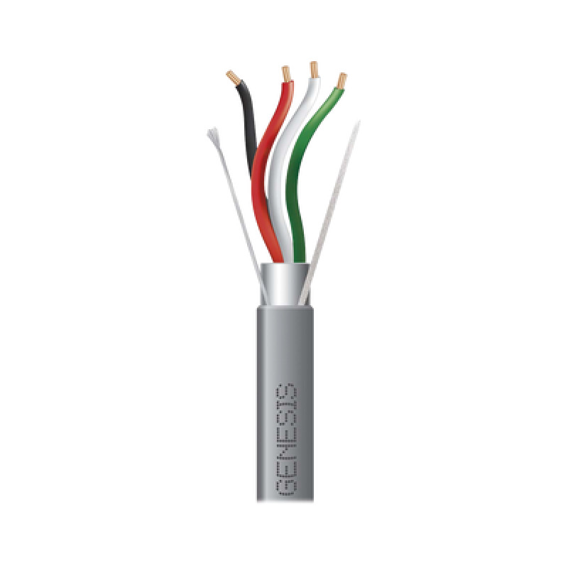 Bobina de 305 Metros / Cable 4x18 AWG / Color Gris / Blindado / Riser / Aplicaciones de Audio Control de Acceso y Automatización