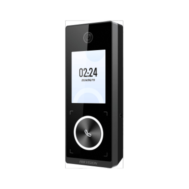 Terminal Facial Min Moe WiFi  PoE con Botón de Llamada / Exterior IP65 / Tarjetas Virtuales Bluetooth con HikConnect Teams / 1000 Rostros y 3000 Tarjetas Prox EM / HIKIA