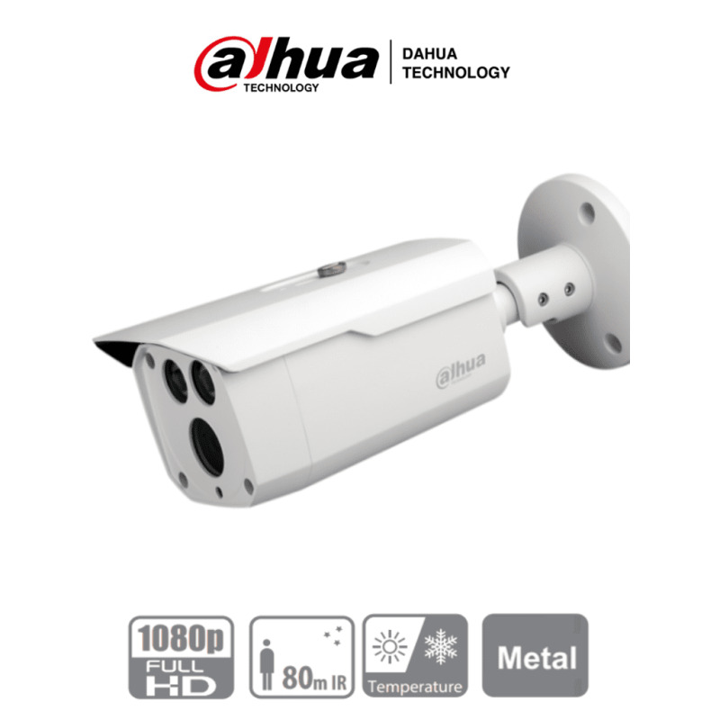 CAMARA DAHUA HFW1200D36 1080P 3.6MM SMART IR80M IP67 87.5 GRADOS 12VCD