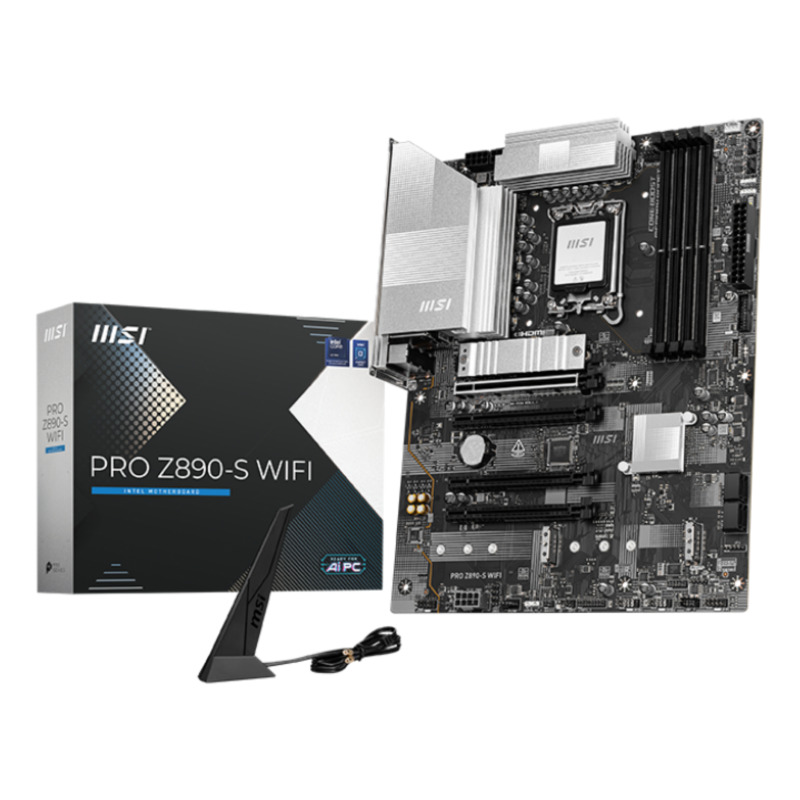 MOTHERBOARD MSI (PRO Z890-S WIFI) SOCKET 1851, 4*DDR5 9200, HDMI, DP, THUNDEBOLT, 4*M.2, ATX