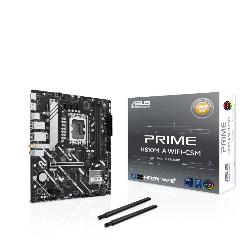 MOTHERBOARD ASUS (PRIME H810M-A WIFI-CSM) SOCKET 1851,2*DDR5,HDMI, DP,PCIE 4.0, WIFI6, MICRO ATX