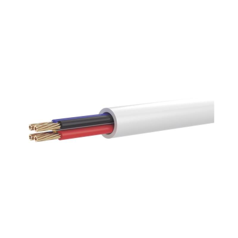 Bobina de 100 Metros de Cable Multifilar / CCA / 4 x 22 AWG / Color Blanco / PVC / CCAM / Uso en Interior / Aplicaciones en Alarmas  Automatización