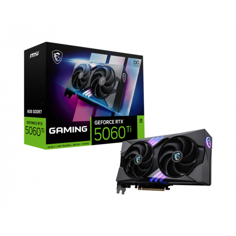 TARJETA DE VIDEO MSI (RTX 5060 TI 8G GAMING OC) 8GB GDDR7, 2662 MHZ, 1*HDMI, 3*DP