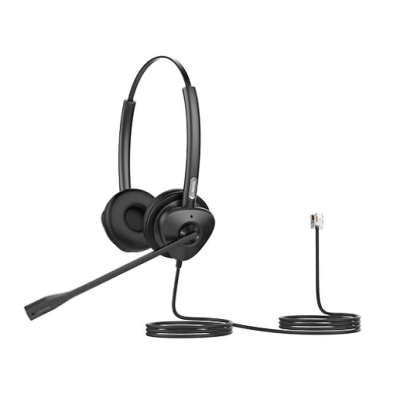 Diadema Binaural con Audio HD y Brazo Ajustable de 260 Conexión RJ9 y Sonido de Alta Definición