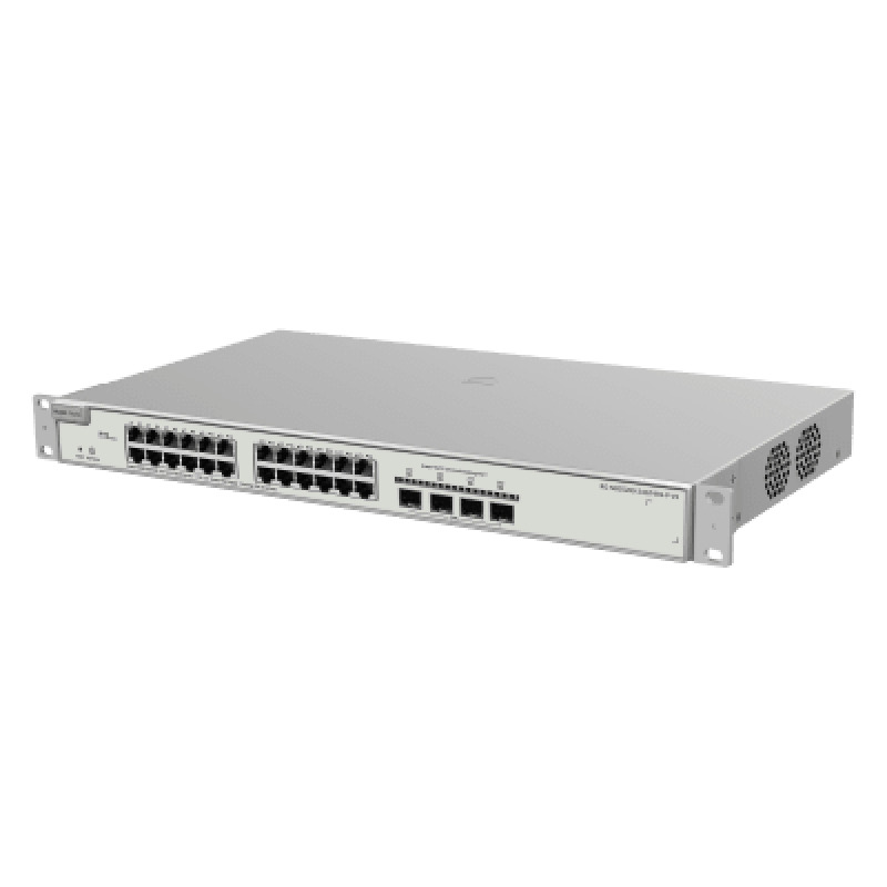 Switch Administrable PoE Capa 2 Plus con 24 puertos Gigabit PoE 8023af/at  4 SFP para fibra 10Gb gestión gratuita desde la nube 370w
