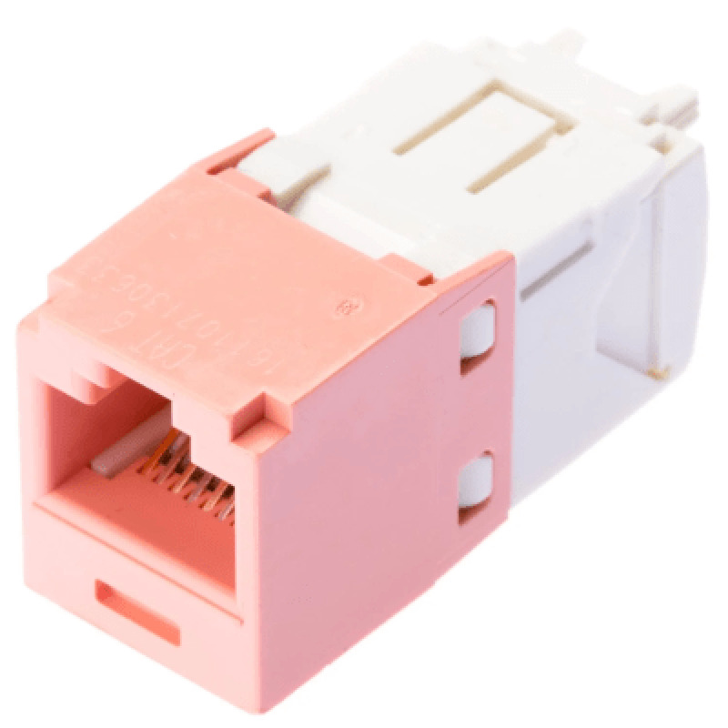 Conector Jack RJ45 Estilo TG MiniCom Categoría 6 de 8 posiciones y 8 cables Color Rosa