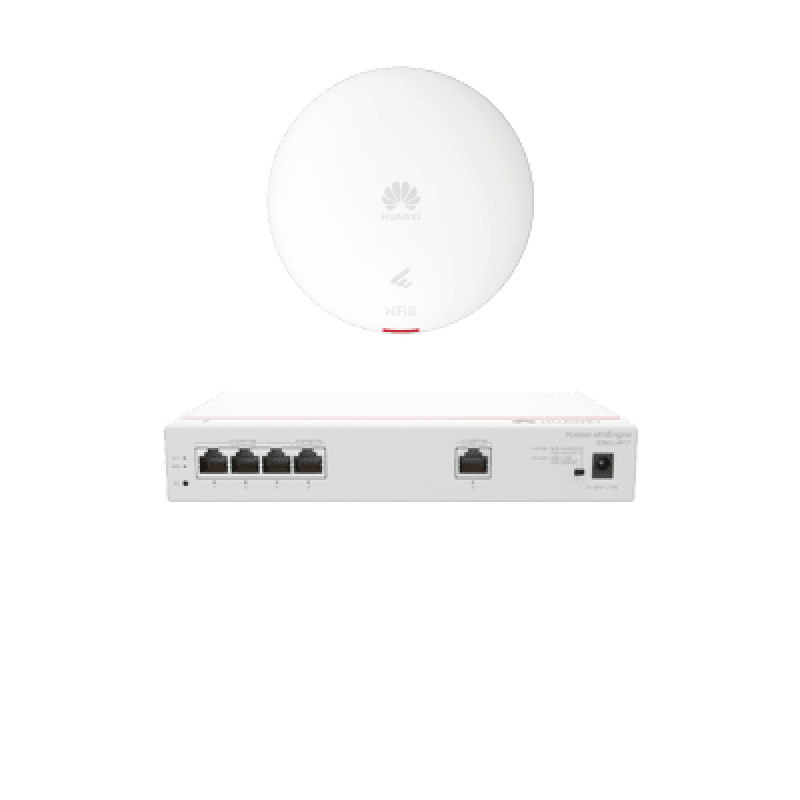 Kit DEMO de Router MultiServicio / 1 puerto 10/100/1000 MbpsWAN / 4 puertos 10/100/1000 MbpsLAN PoE / 50W  Punto de Acceso WiFi 6 / 1775 Gbps / MUMIMO 2x2 24GH y 5GHz / Smart Antenna más cobertura / Instalación en techo y pared