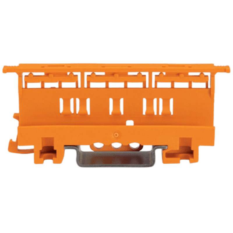 Adaptador de Fijación Serie 221 / 6 mm / Para Montaje Sobre Carril DIN35 y Montaje Atornillado / Color Naranja / Aislamiento Poliamida / Clase de Inflamabilidad UL 94 V0