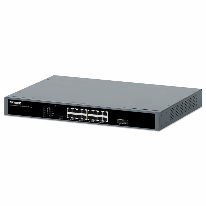 SWITCH/INTELLINET/561983/ SWITCH POE+ CON 16 PUERTOS GIGABIT ETHERNET Y 2 PUERTOS SFP