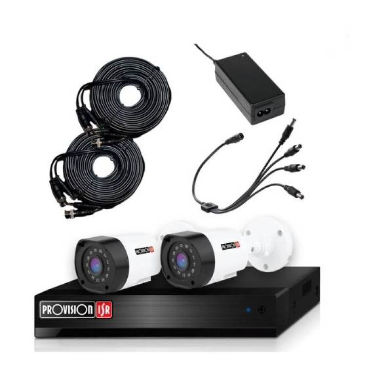 PROVISION KIT 2 CAM BALA 2MP +DVR 4CH + 1 IP PENTH (PAK2LIGHTCC2MP-28)