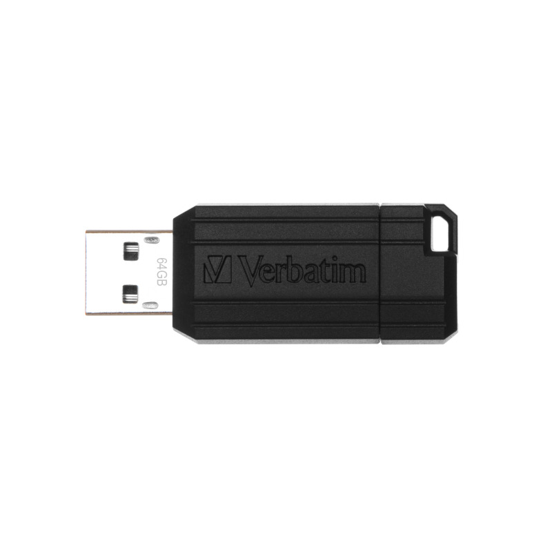 MEMORIA VERBATIM 64GB PINSTRIPE USB 2.0  VB49065 NEGRA
