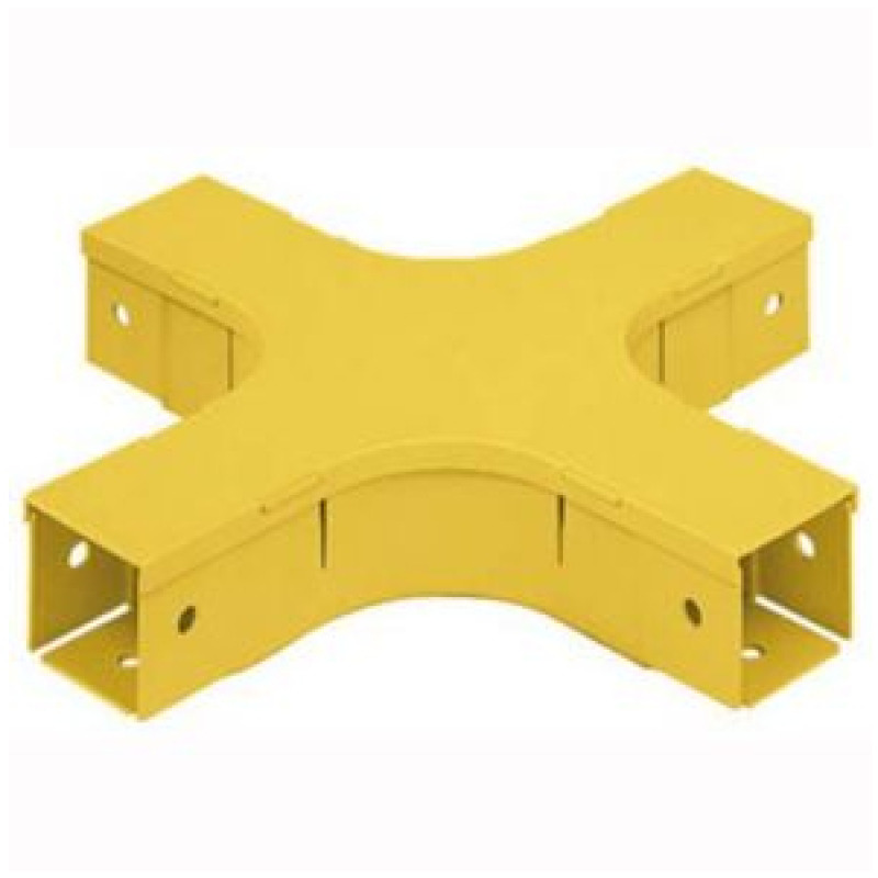 Accesorio de 4 Vías Horizontal Con Ángulos a 90 Para Canaletas FiberRunner 2X2 Color Amarillo