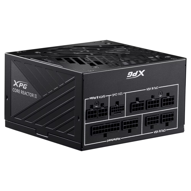 Fuente de Poder XPG 850W CORE REACTOR II 80 Plus Gold FDB Cojinete fluidodinámico 1x12VHPWR 6xPCIE 2xEPS 2400 RPM ATX 3.0