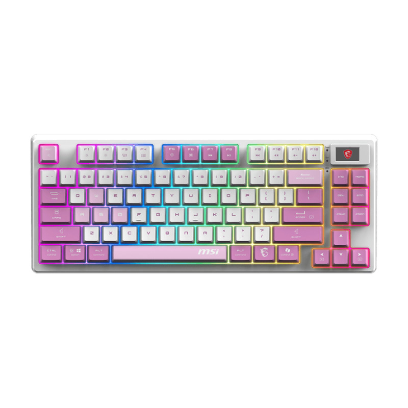 TECLADO MSI (FORGE GK600 TKL W VIOLET US) MECANICO INALAMBRICO,RGB, VIOLETA, COMPACTO 65