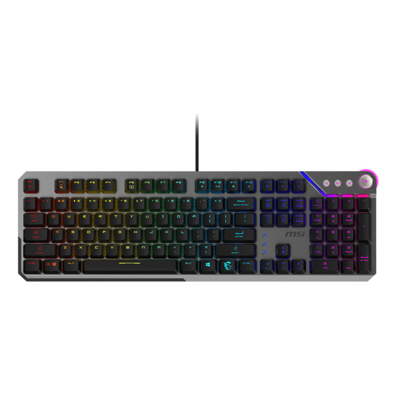 Teclado MSI STRIKE 600 RGB alambrico Switches Kailh Midnight Pro Silent Tactile aleacion de aluminio