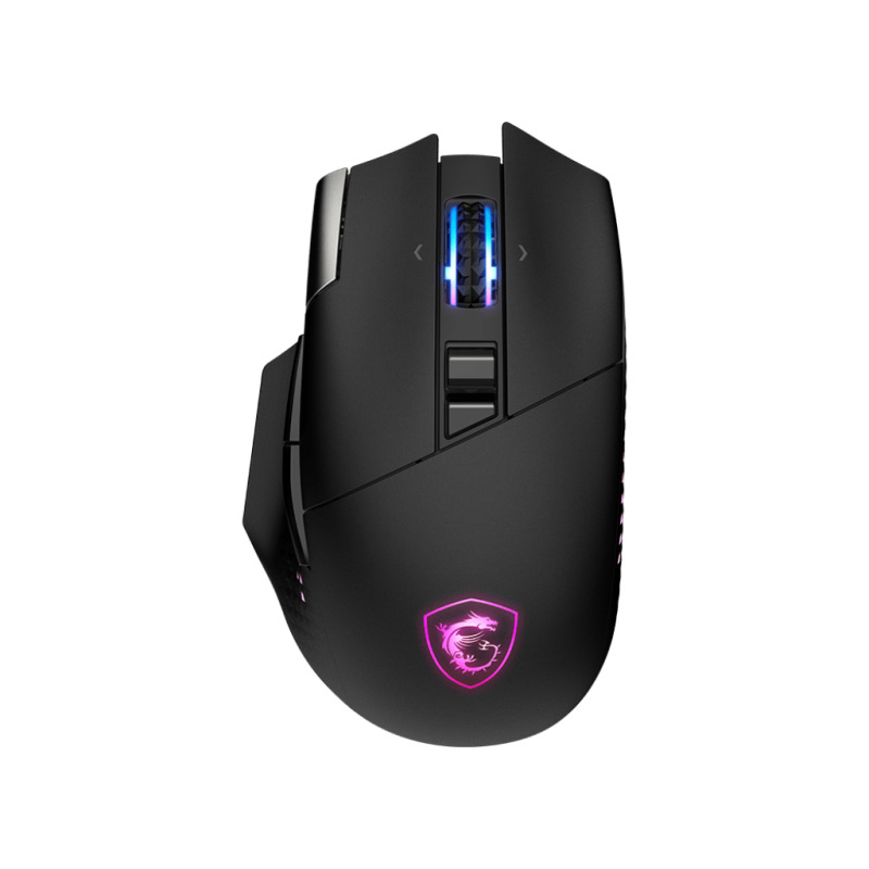 Mouse MSI VERSA PRO WIRELESS Negro RGB 2.4G inalambrico  Bluetooth 5.3 y USB 2.0 Max 26000 DPI Hasta 80 horas de bateria