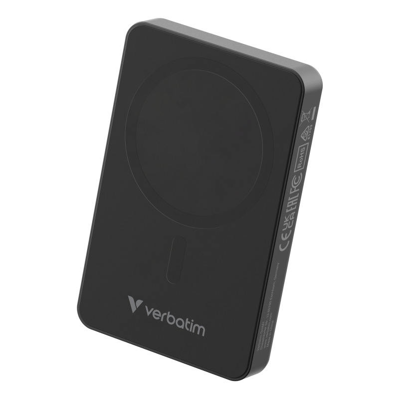 Cargador magnetico Verbatim inalambrico de  10000 MAH color Negro