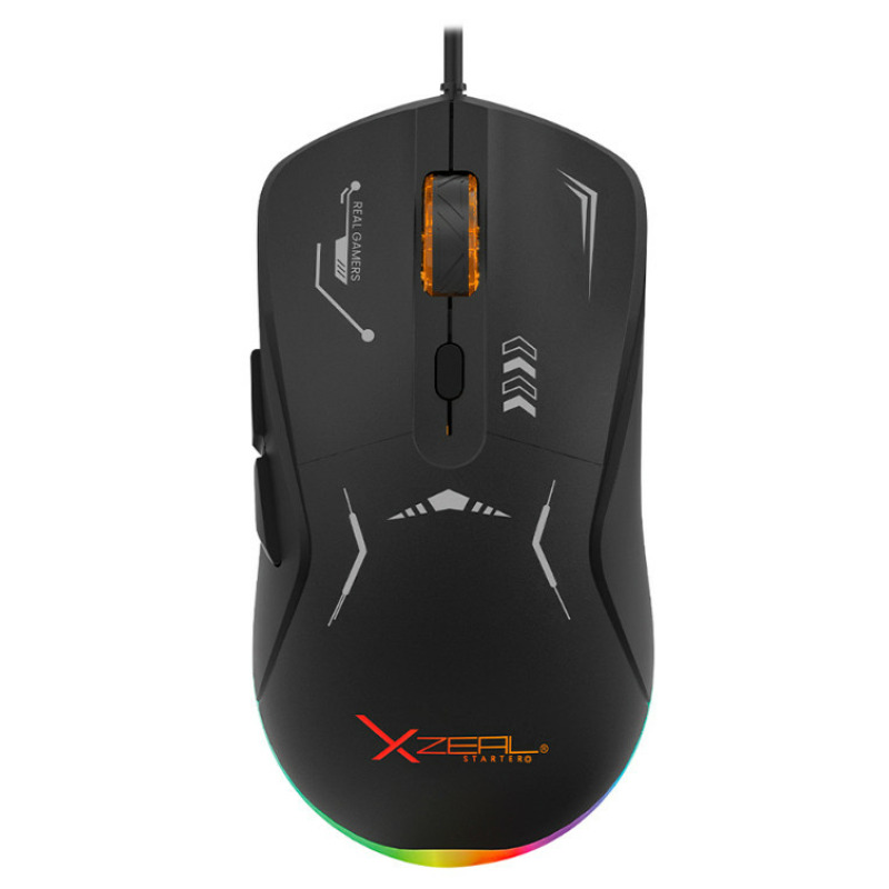 MOUSE XZEAL (XSAMGA2B) XST-401, 6 BOTONES, RGB, 7200DPI, USB 1.5 M, NEGRO