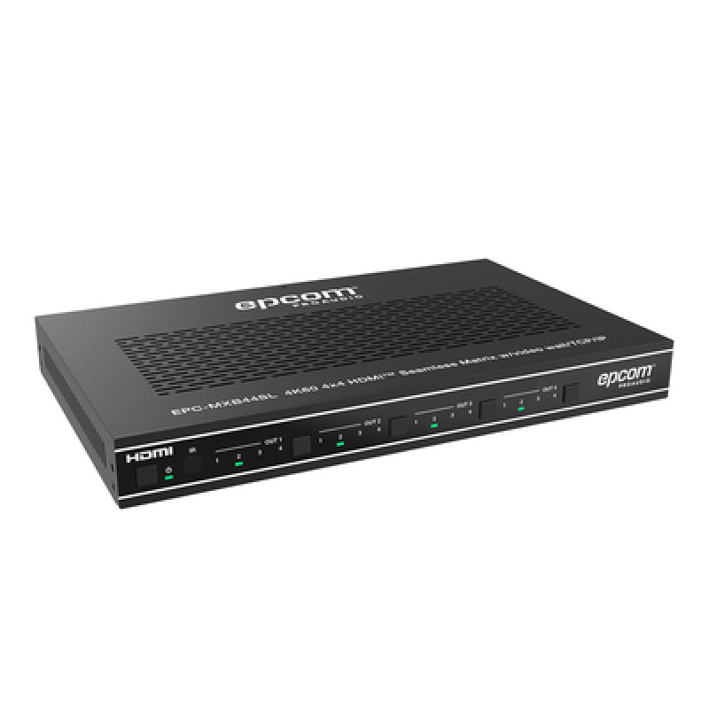 Matriz HDMI 44 | Video Wall | Seamless Switch | 10 Modos de Visualización |  4K60Hz 444 | HDMI 20b y HDCP 22 | Control vía Web IR RS232 y TCP/IP