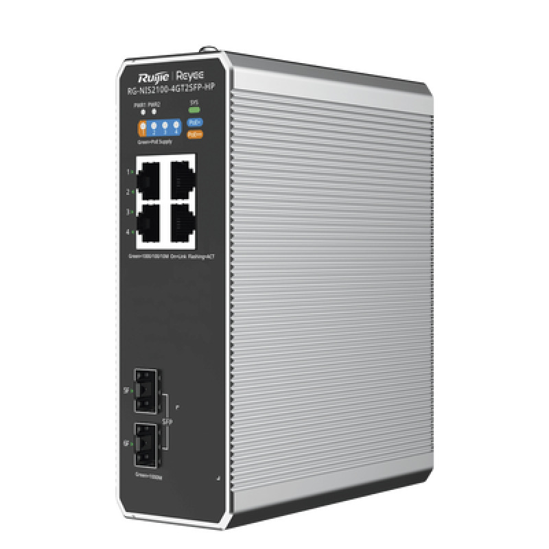 Switch Industrial PoE hasta  Ideal para temperaturas Extremas y protección contra descargas 1 x PoE Port 3 x PoE Ports and 2 x SFP Uplink Ports