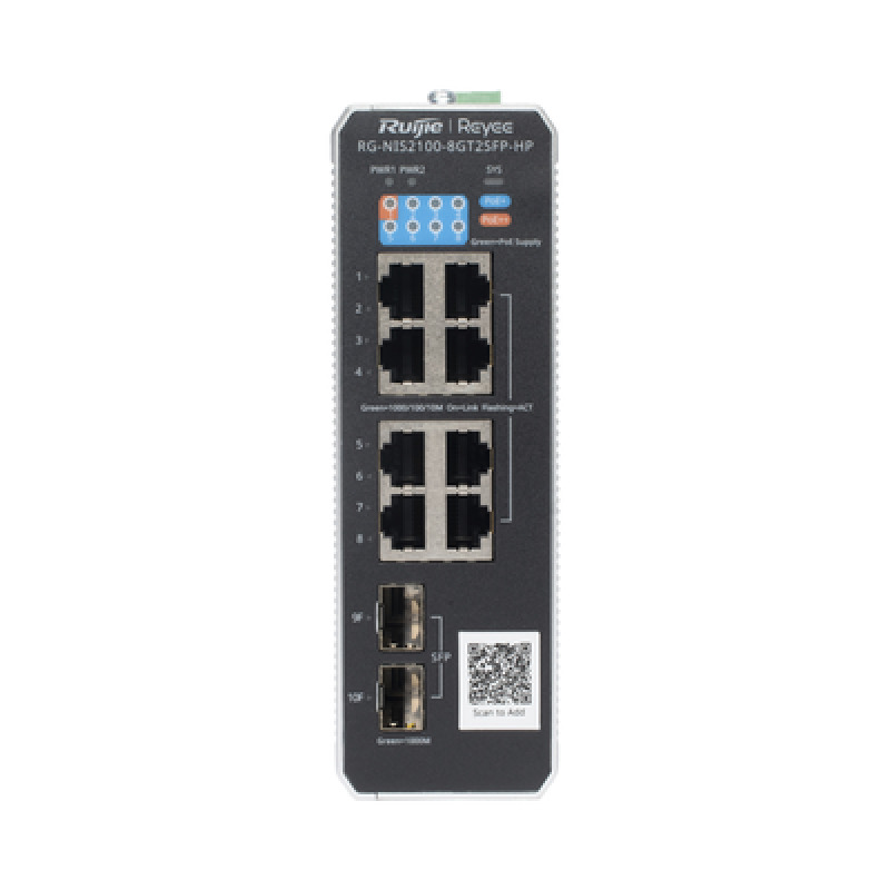 Switch Industrial PoE hasta  Ideal para temperaturas Extremas y protección contra descargas 1 x PoE Port 7 x PoE Ports and 2 x SFP Uplink Ports