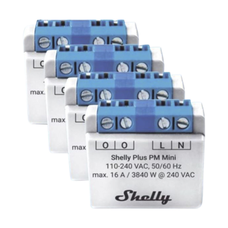 KIT 4 piezas El medidor de potencia más pequeño  inteligente con WiFi medición de consumo 1 canal 16A