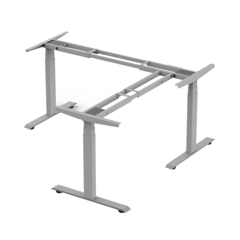 Base de Escritorio Motorizado Profesional Tipo L 3 Columnas / Altura Ajustable 60125cm / Estructura Estable / Funcionamiento Suave / 4 Preset de Posiciones / Color Gris / Soporta hasta 150Kg de carga