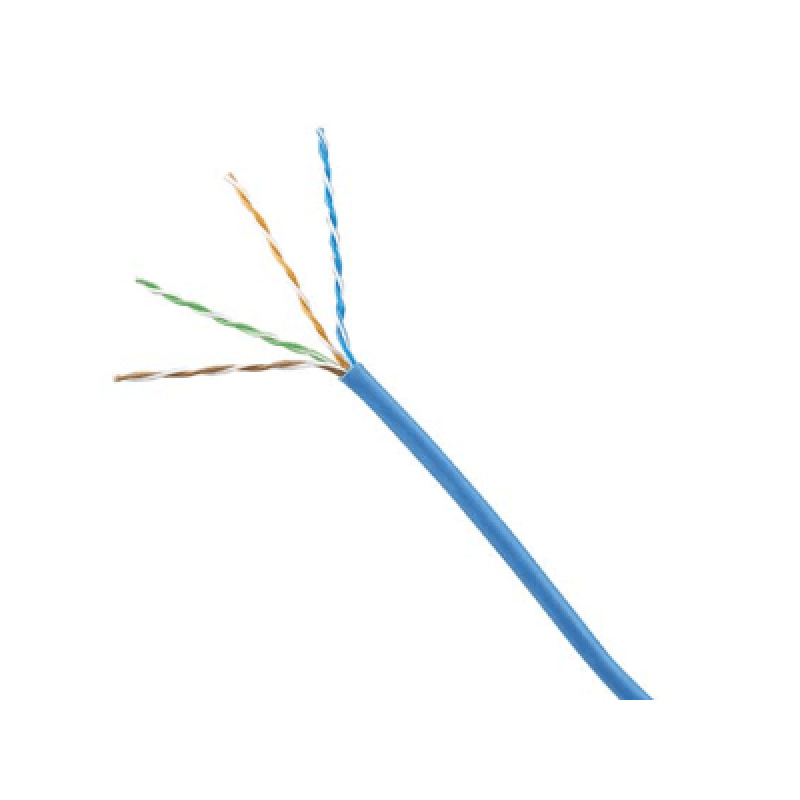Bobina de Cable UTP 305 m de Cobre Azul Categoría 6 24 AWG 1000Mbps LSZH Bajo Humo Cero Halógenos de 4 pares