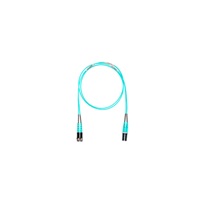 Jumper de Fibra Optica Multimodo 50/125 OM4 LCSC Duplex LSZH Color Aqua 6 Metros