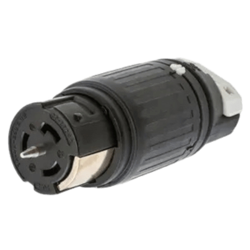 Conector Industrial de Bloqueo / 50A 3Fases Delta 250V CA / 3Polos 4Hilos/ Conector Hembra / Color Negro y Blanco