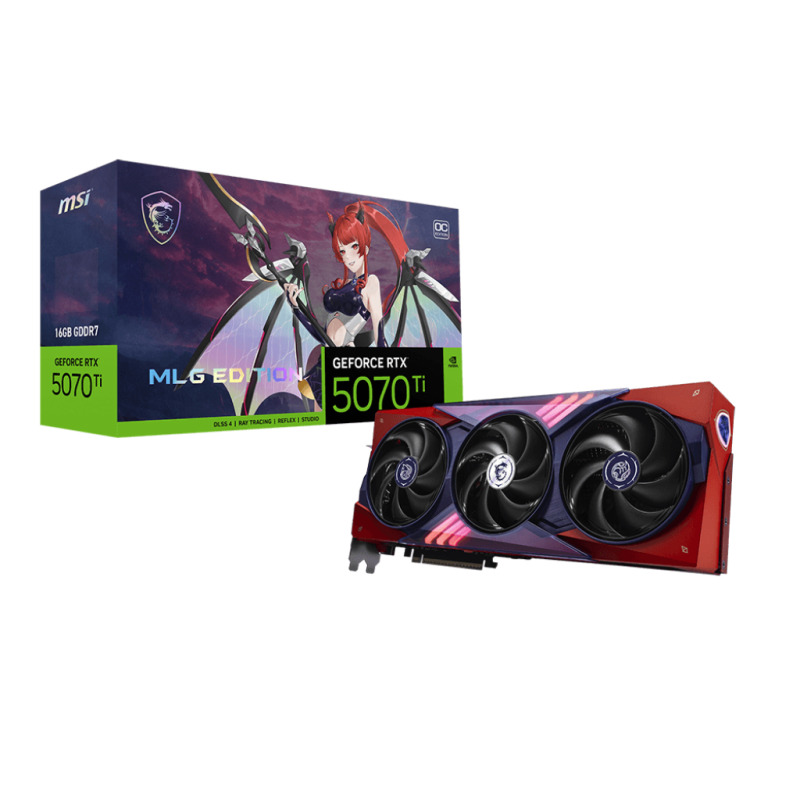 TARJETA DE VIDEO MSI NVIDIA GEFORCE RTX 5070 TI 16G MLG EDITION OC PCIE 4 X 8/16GB/GDDR6/ESTANDAR/2HDMI/1XDP/DL-DVI-D X 1GAMA ALTA /GAMER