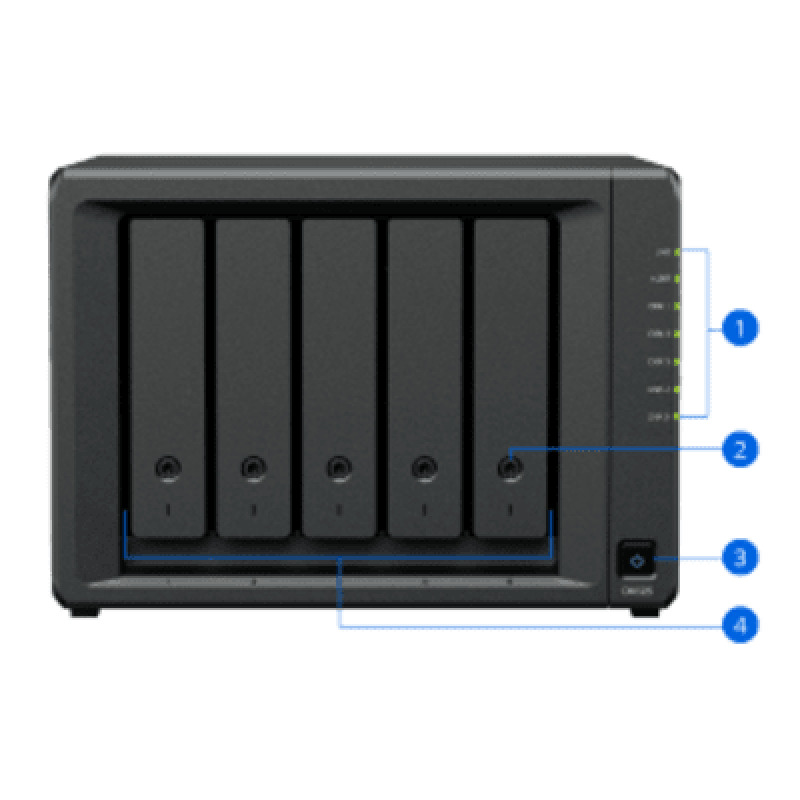 UNIDAD DE EXPANSION SYNOLOGY DX525 5 BAHIAS 3.5 SATA HDD/2.5 SATA SSD/HASTA 100TB/HOT-SWAP SOLO COMPATIBLE CON DS925+.