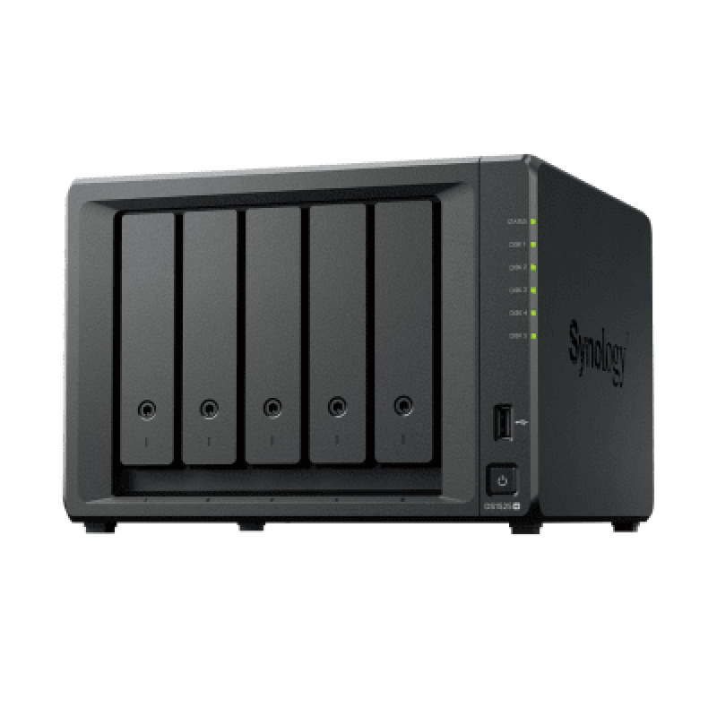 NAS DiskStation DS1525 | 5 Bahías | Expansión hasta 15 Bahías | 2 Puertos 25GbE | Soporte 10GbE | Almacenamiento en Caché SSD | Hasta 300 TB de Capacidad | Compatible con Virtualización y Vigilancia