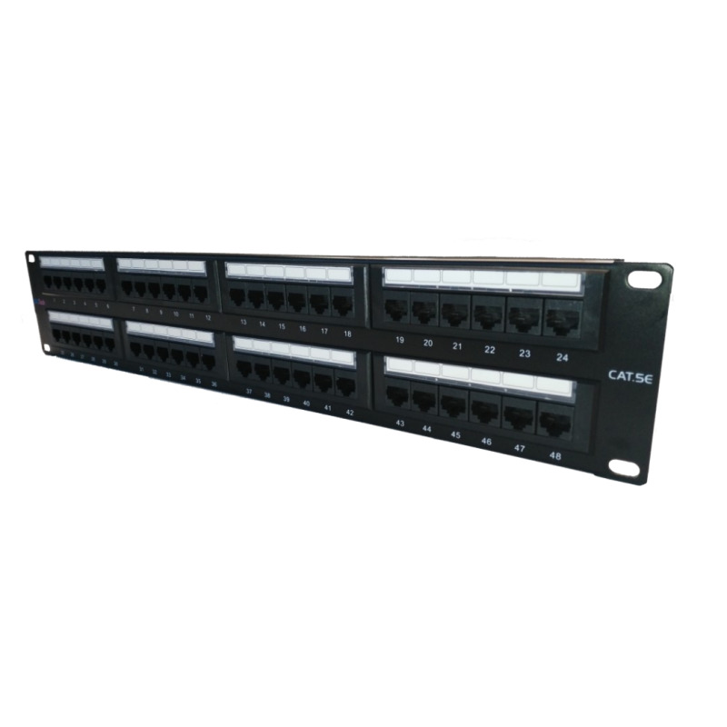 SBETECH SBE-2202-48P - Panel de parcheo categoría 5e/ 48 Puertos/ Incluye etiqueta en frente y parte trasera