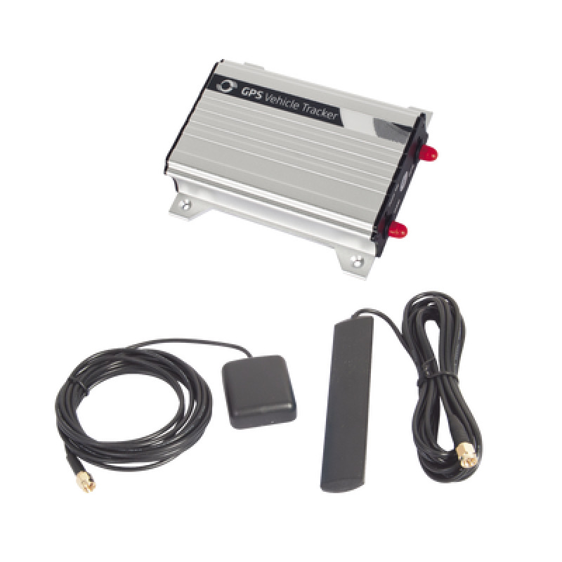 Localizador GPS 2G vía celular con múltiples entradas y salidas digitales entradas análogas opción para audio bidireccionalrobusta carcasa de aluminiobotón de pánico y cable programador incluidos