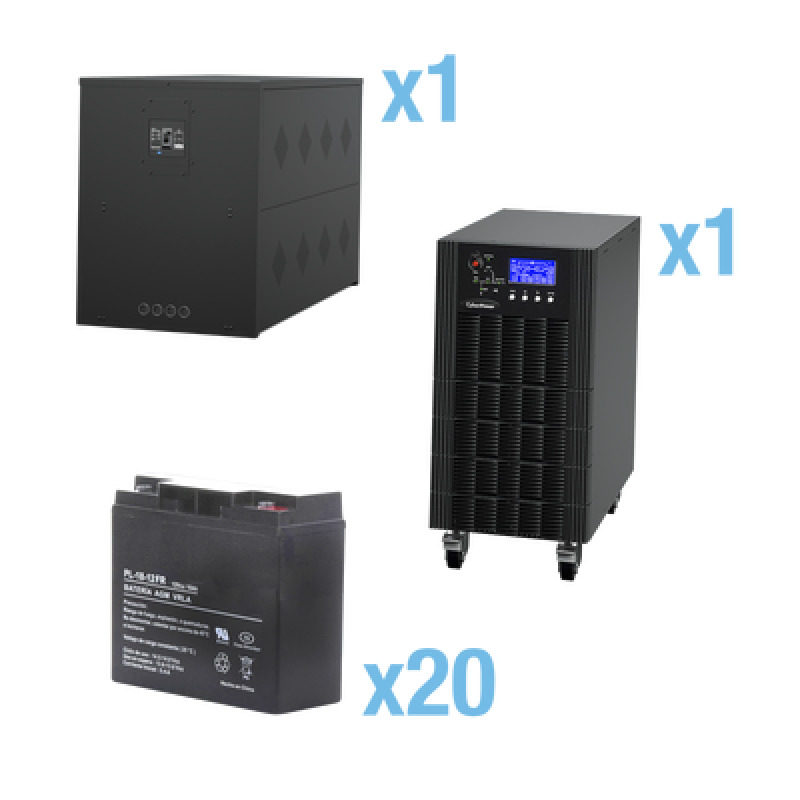 UPS Trifásico de 15 kVA/15 kW Topología Online Doble Conversión Voltaje de 208/220 Vca de LL Respaldo de 5 Minutos al 100 de Carga Incluye Módulo y Banco de Baterías