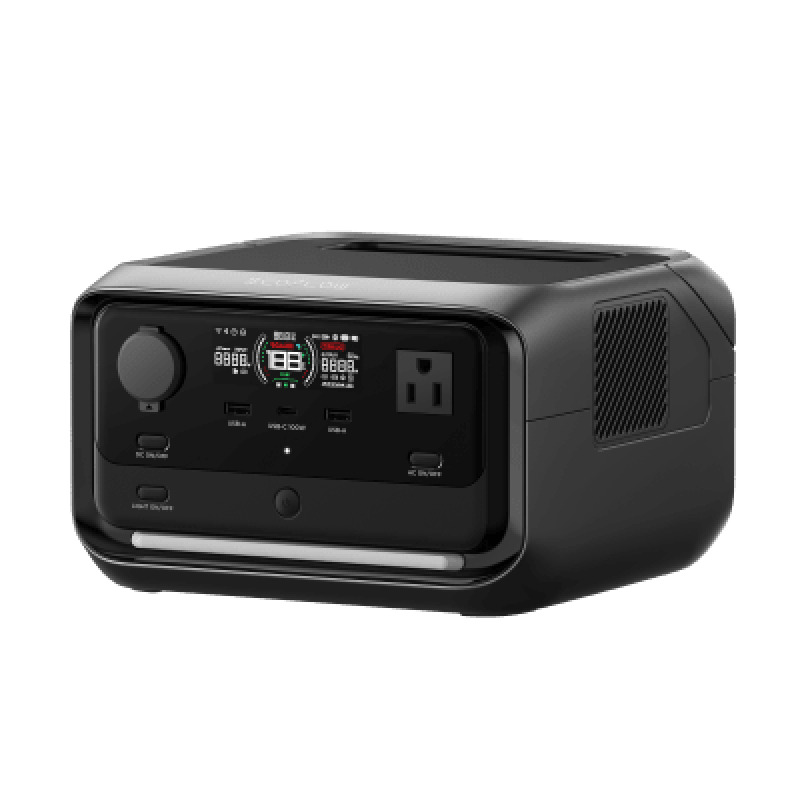 EcoFlow River 3 Plus | Estación de Energía Portátil 286Wh Litio LFP / 4 AC 800W Max 1600W / 1 USBC 100W / 3 USB A 12W / Cargador de Coche 10A 126W Max / Conectividad WiFi y Bluetooth App / Carga Solar 220W Max