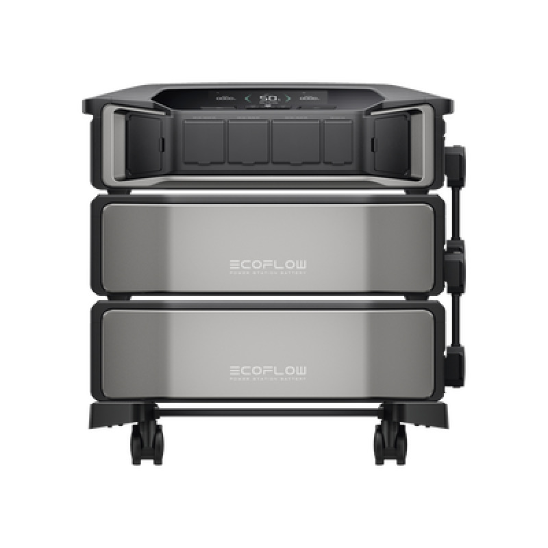 Estación de Energía Delta Pro Ultra 72kW para Respaldo Residencial Incluye 2 Baterías de Litio LFP 6kWh 12kWh Totales Sincronización para Mayor Potencia Carga Solar Hasta 4000W Capacidad de Trabajo Online 0ms