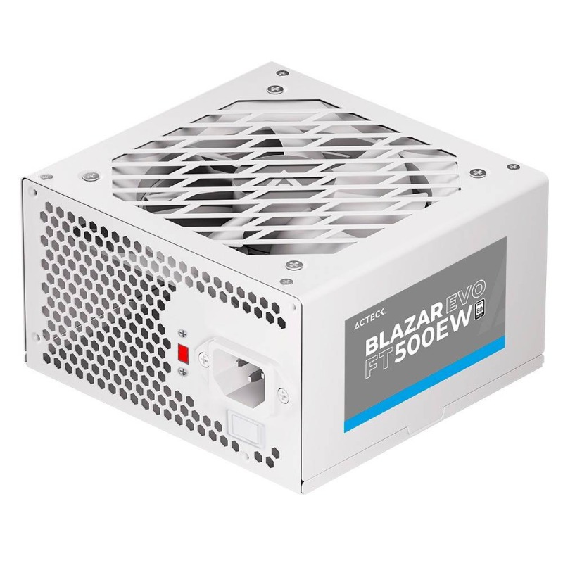 FUENTE DE PODER ACTECK BLAZAR EVO FT500EW / ATX / 500 W / NO MODULAR / VENTILADOR 120 MM / SWITCH DE VOLTAJE / BLANCO / ES-05001EW