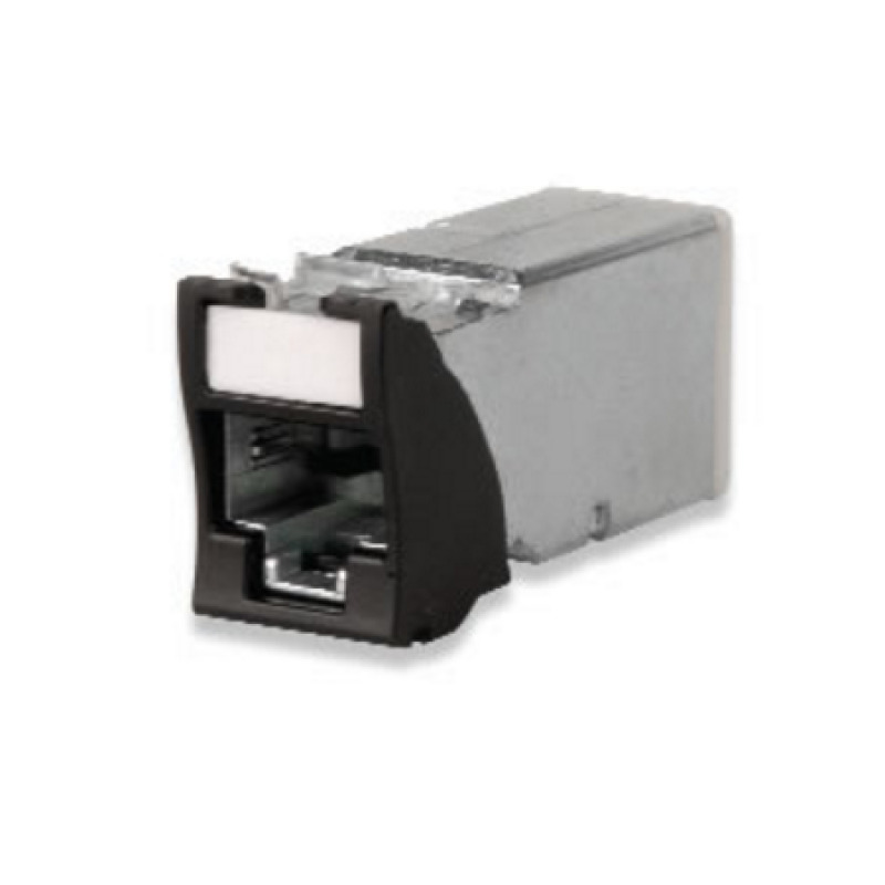 Jack ZMAX Cat6A Blindado Montaje híbrido en Placa de Pared Plano y Angulado Color Amarillo