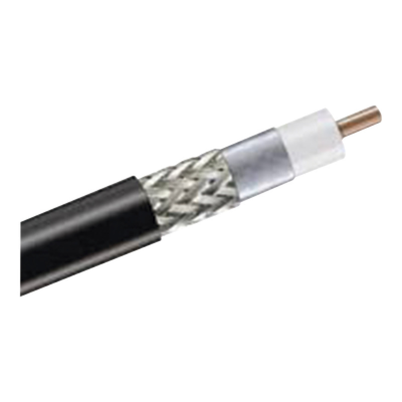 Carrete de 305m de Cable Coaxial Tipo RG8 50 Ohms C/Conductor de Aluminio recubierto de Cobre Estañado y Malla D/ de Aluminio recubierto Cobre Estañado