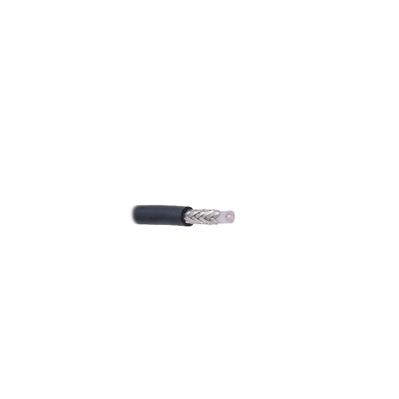 Cable coaxial RG BROADCAST RG58USYS / 305 Metros /  Intemperie / 20 AWG /  blindaje de malla trenzada de cobre estañado  CuSn  96 /  aislante de polietiléno sólido / Hecho en México