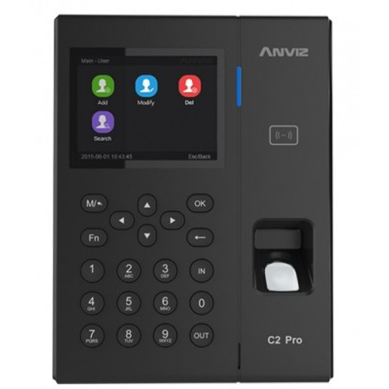 CONTROL DE ASISTENCIA / ANVIZ / AN-C2PRO / WIFI / TCP/IP / USB / HUELLA / PIN NUMERICO / RFID / INTERFAZ GRAFICA